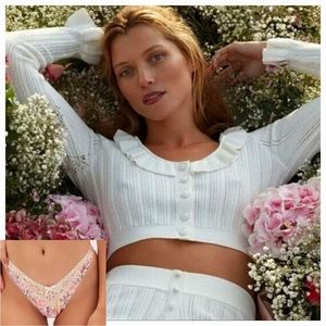 💐 2pc For Love & Lemons Camille Cardigan & Garden Thong Set 💐